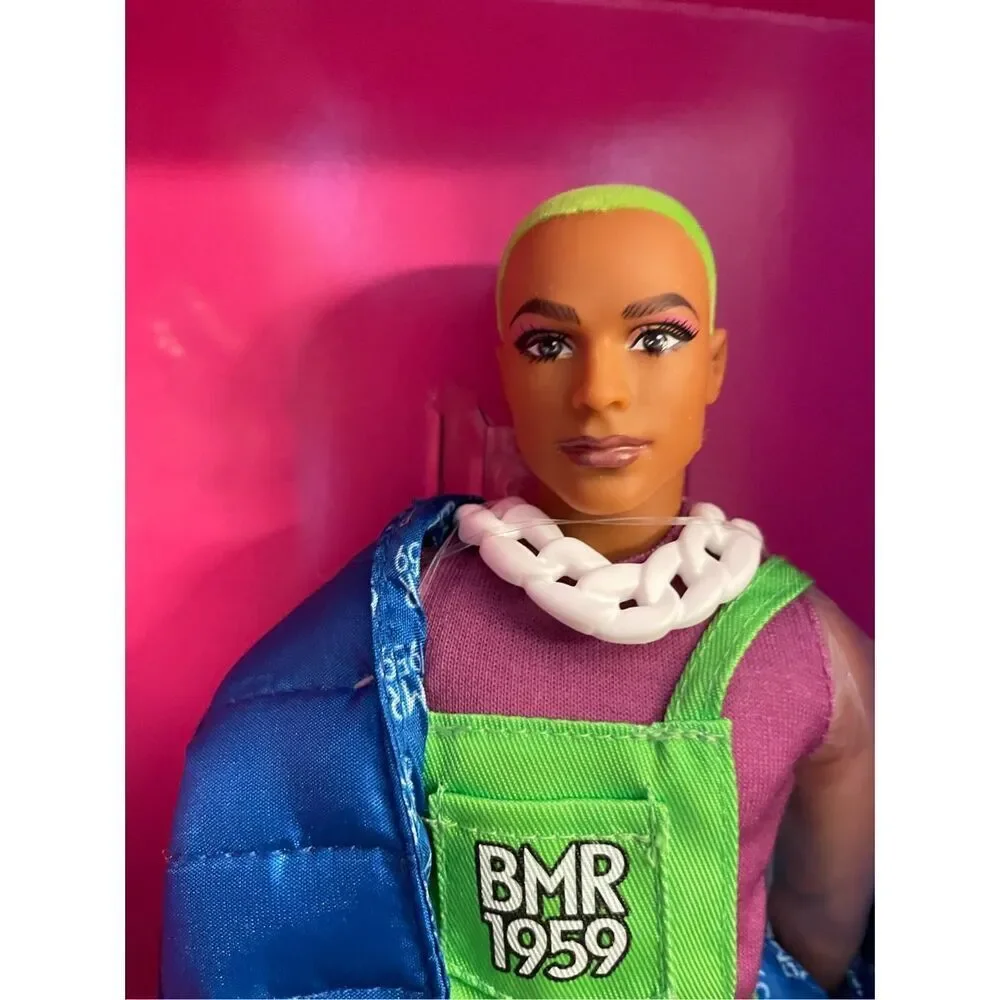BMR1959 Ken Barbie New! GHT96  Puffer Jacket, Overalls, Green Hair, Boots, NIB